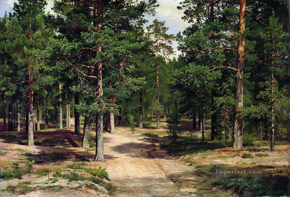 the sestroretsk bor 1896 classical landscape Ivan Ivanovich trees Oil Paintings